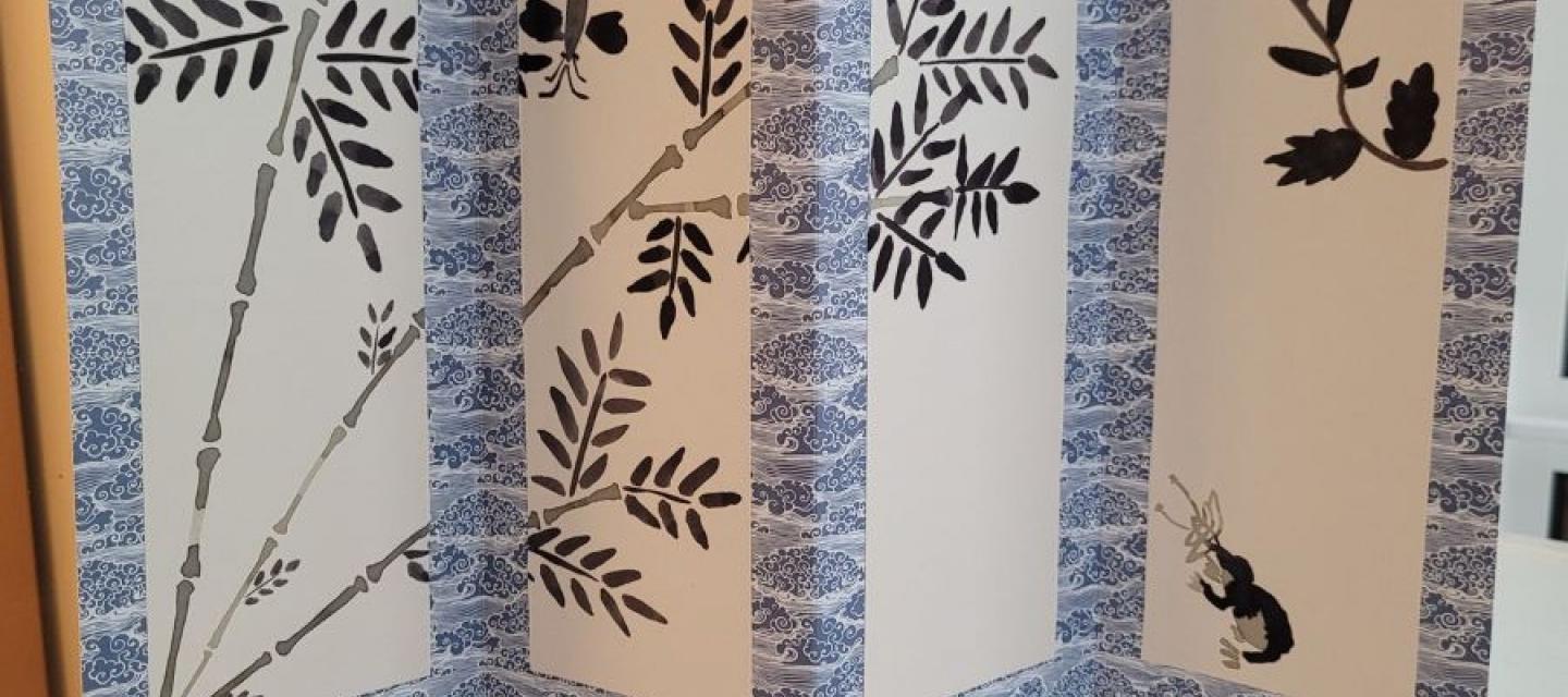 Image d'un paravent coréen créer lors d'un atelier