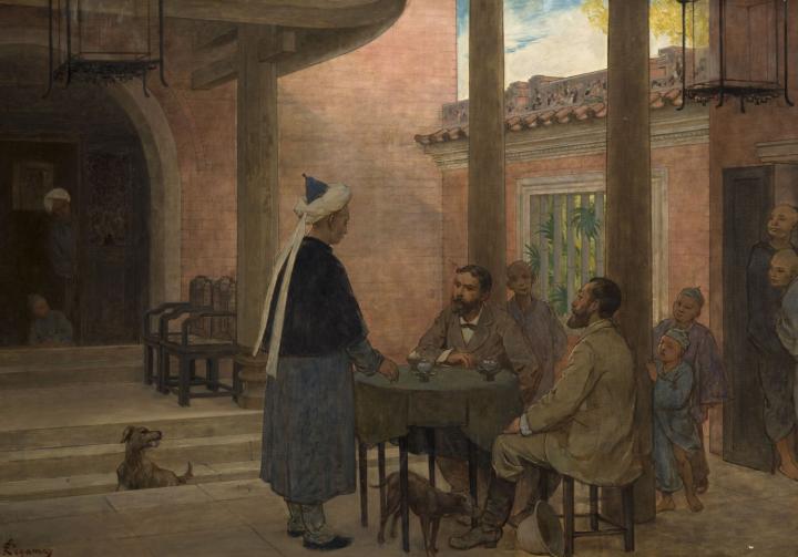 Chez les musulmans chinois dans la mosquée Huaishengsi à Canton, par Félix Régamey (1844-1907)