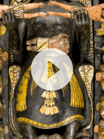 Détail d'un masque d'exorcisme du Sri Lanka