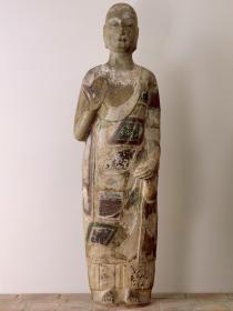 Sculpture d'un des deux disciple du Bouddha Shakyamuni