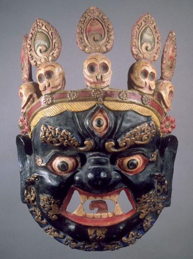Image d'un masque tibétain de danse Cham.