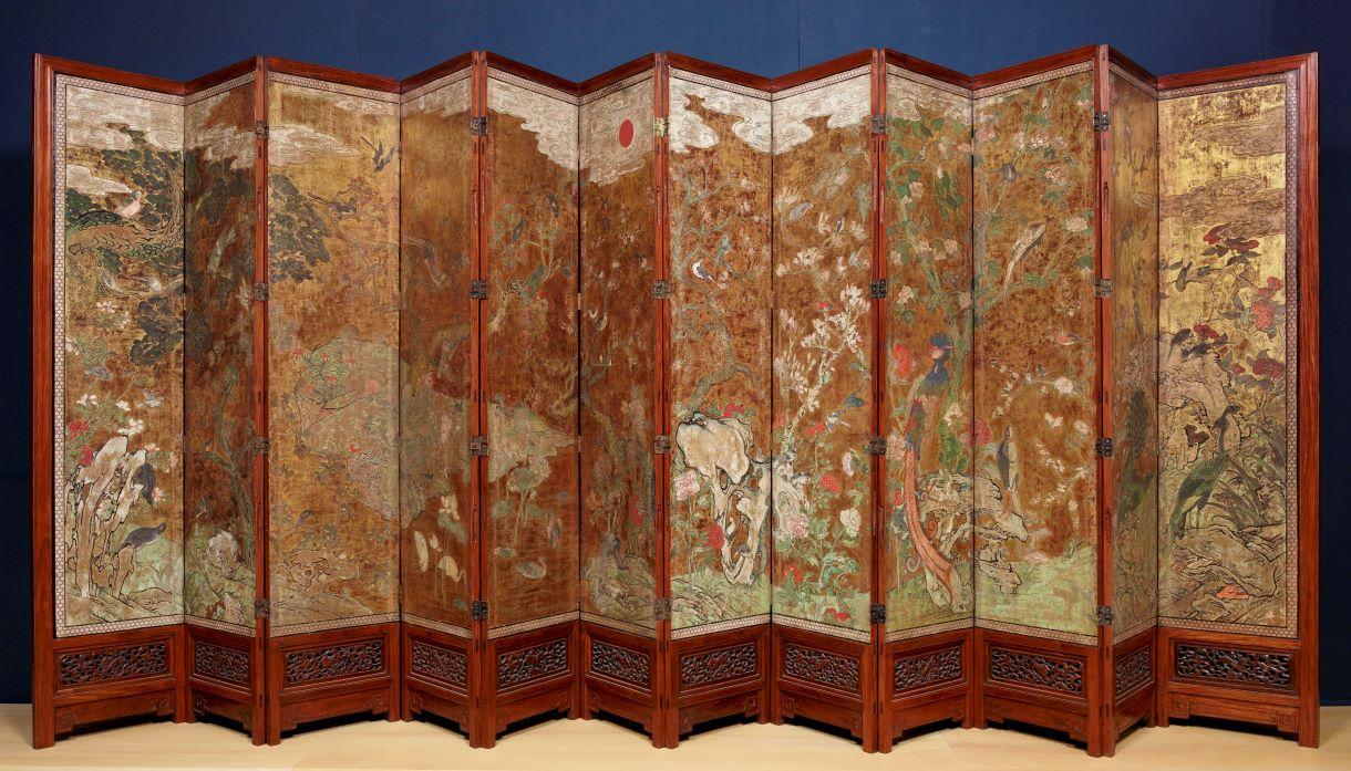 百鸟朝凤”十二扇屏风| Musée Guimet